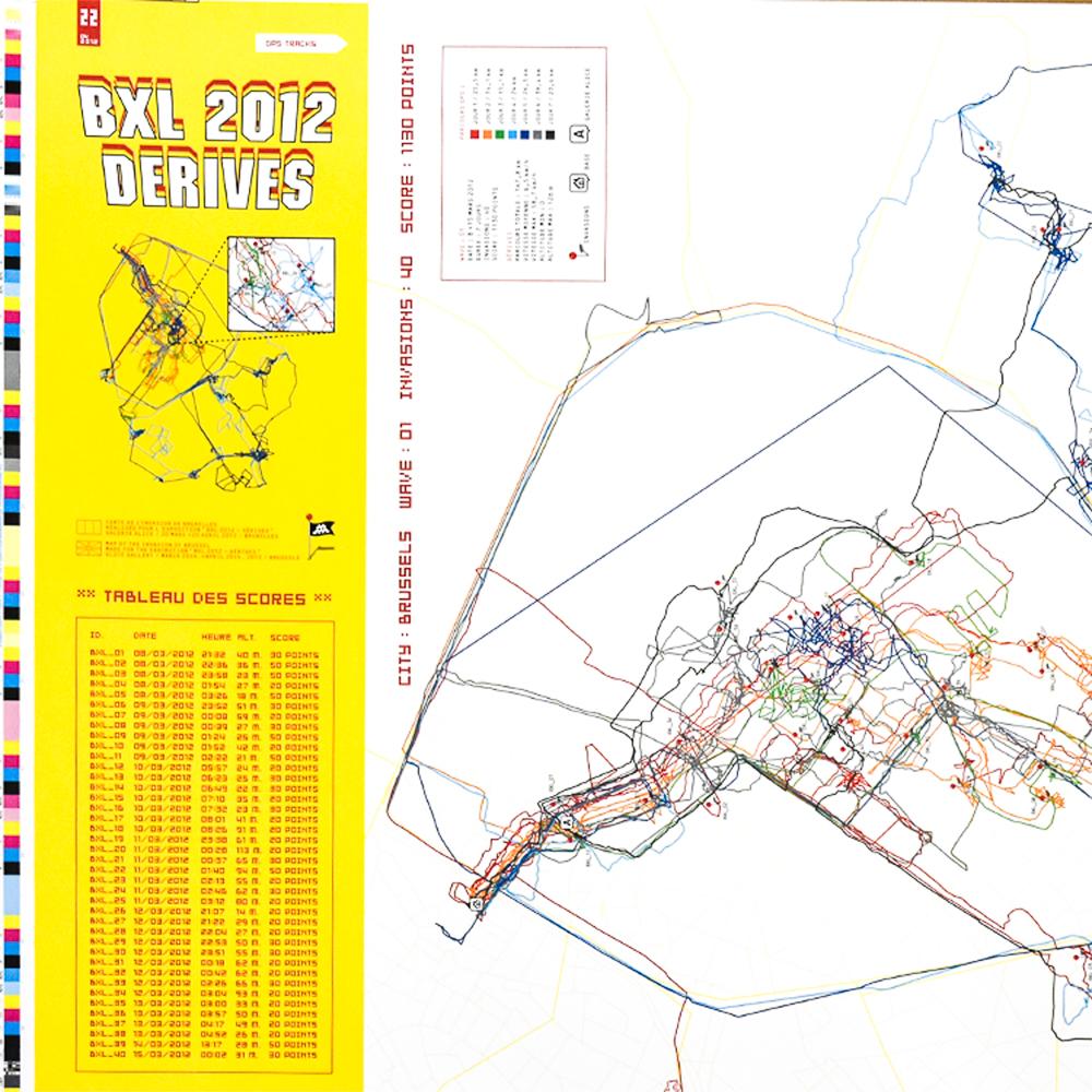 INVADER BXL 2012 Derives Brussels Map (Signed Print Version) For Sale 2
