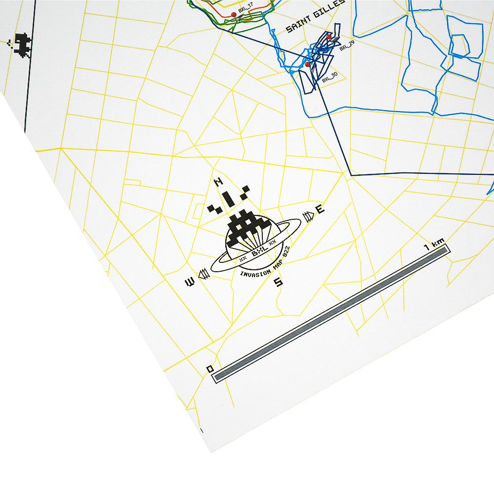 Invader Signed BXL 2012 Derives Brussels Map (Limited Edition Print Version) For Sale 2
