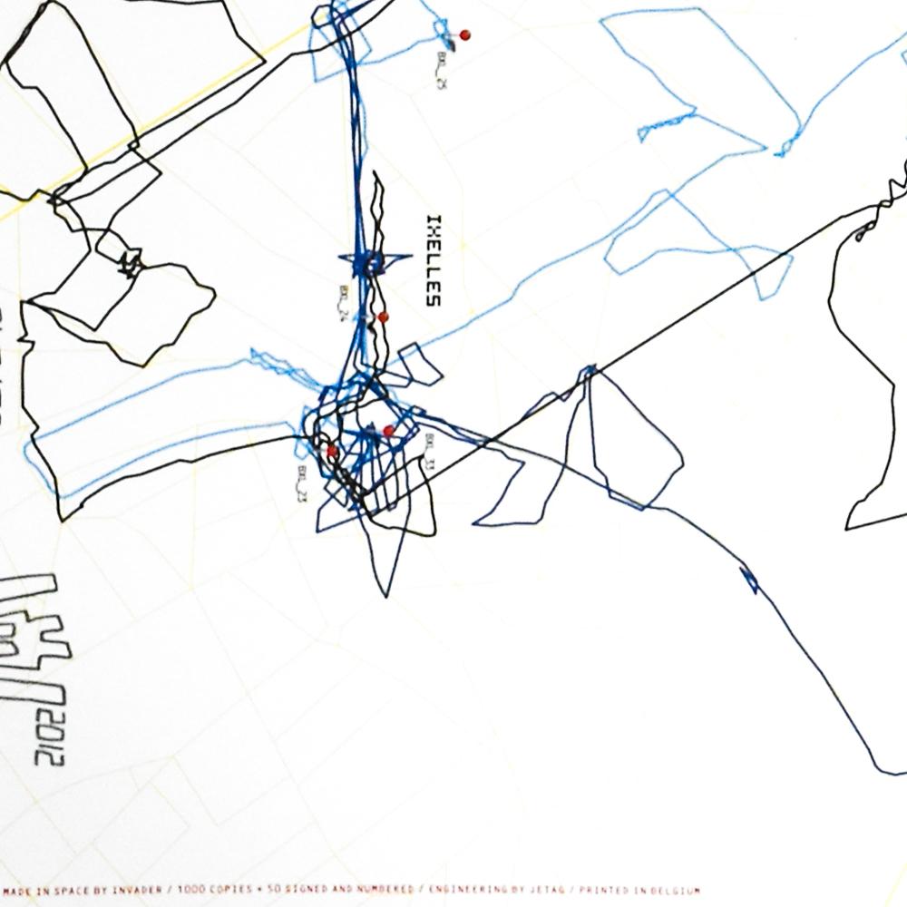 Invader Signed BXL 2012 Derives Brussels Map (Limited Edition Print Version) For Sale 3