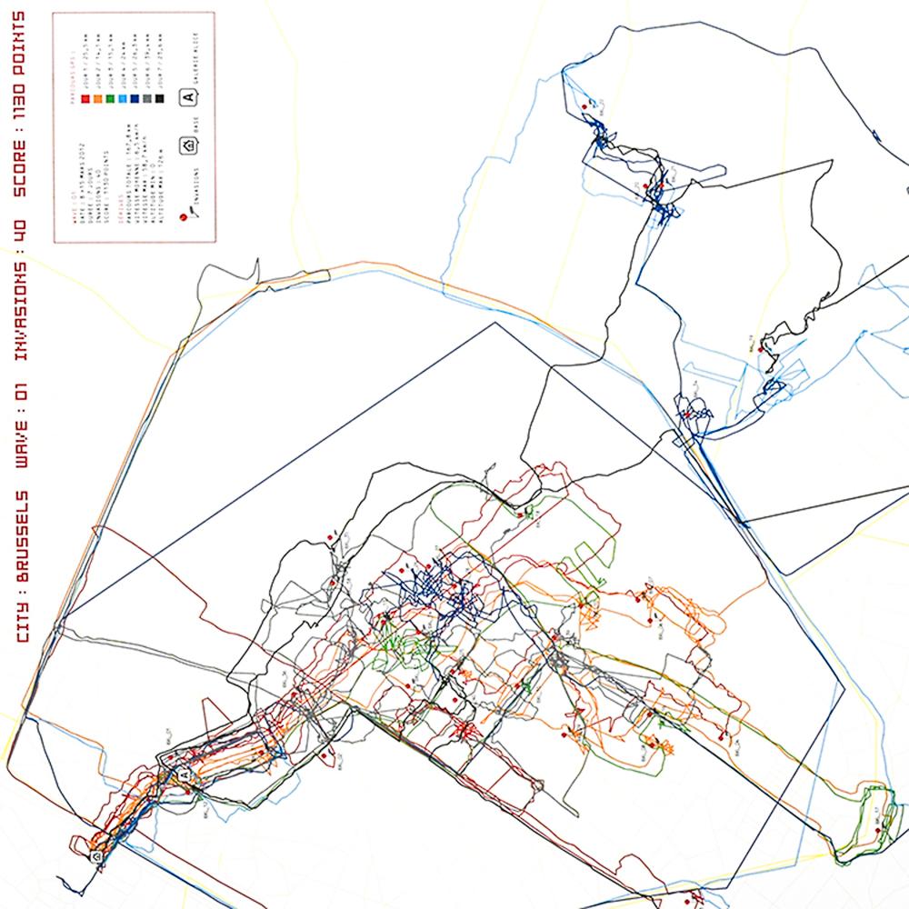 Invader Signed BXL 2012 Derives Brussels Map (Limited Edition Print Version) For Sale 5