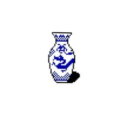 Invader Dragon Vase Sticker (Framed)