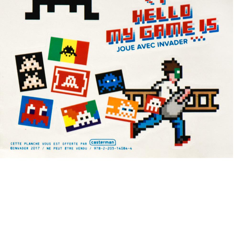 INVADER Hello My Game Is Promo Sticker Sheet - Street Art Print by Invader