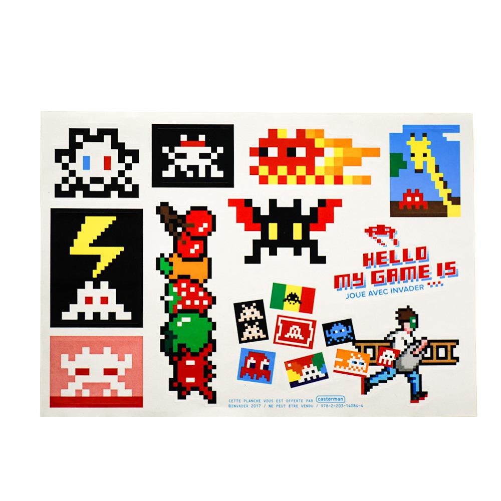 INVADER Hello My Game Is Promo Sticker Sheet - Print by Invader