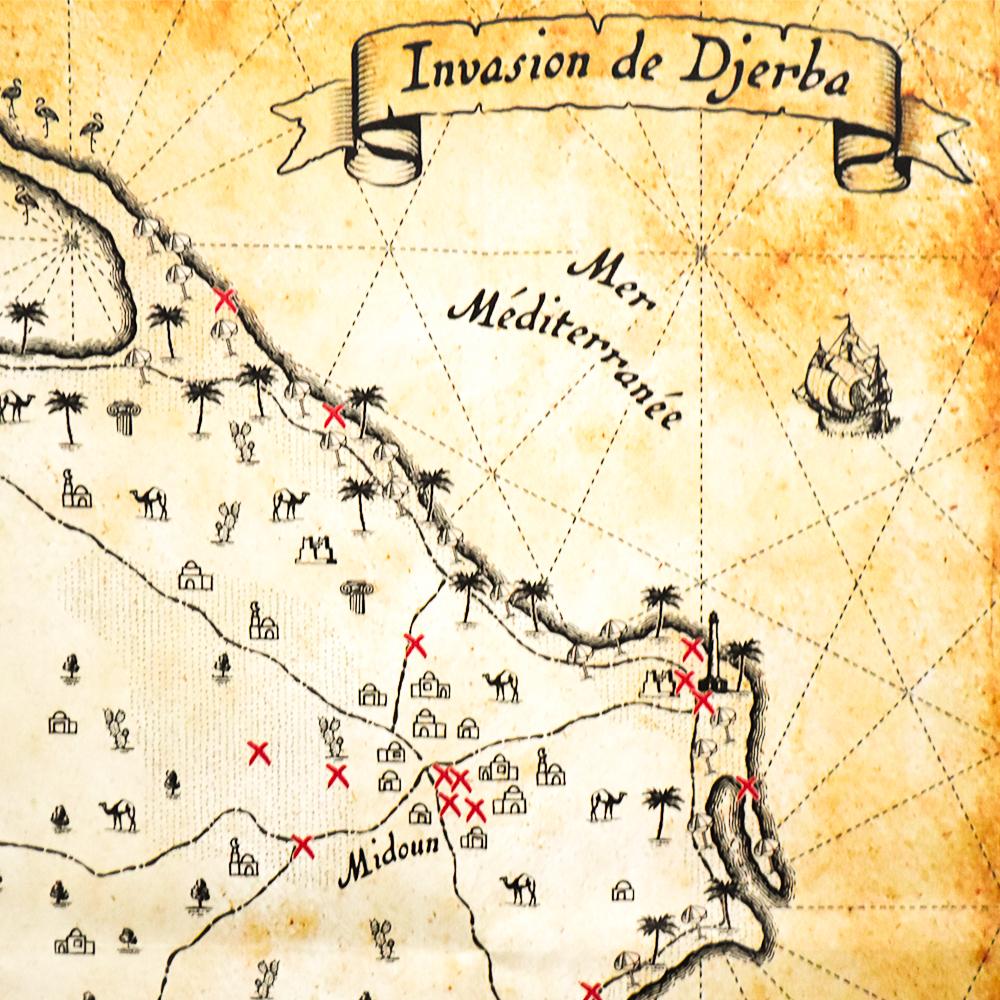 Invader Invasion Map of Djerba Island (Djerba Map Folded) For Sale 2