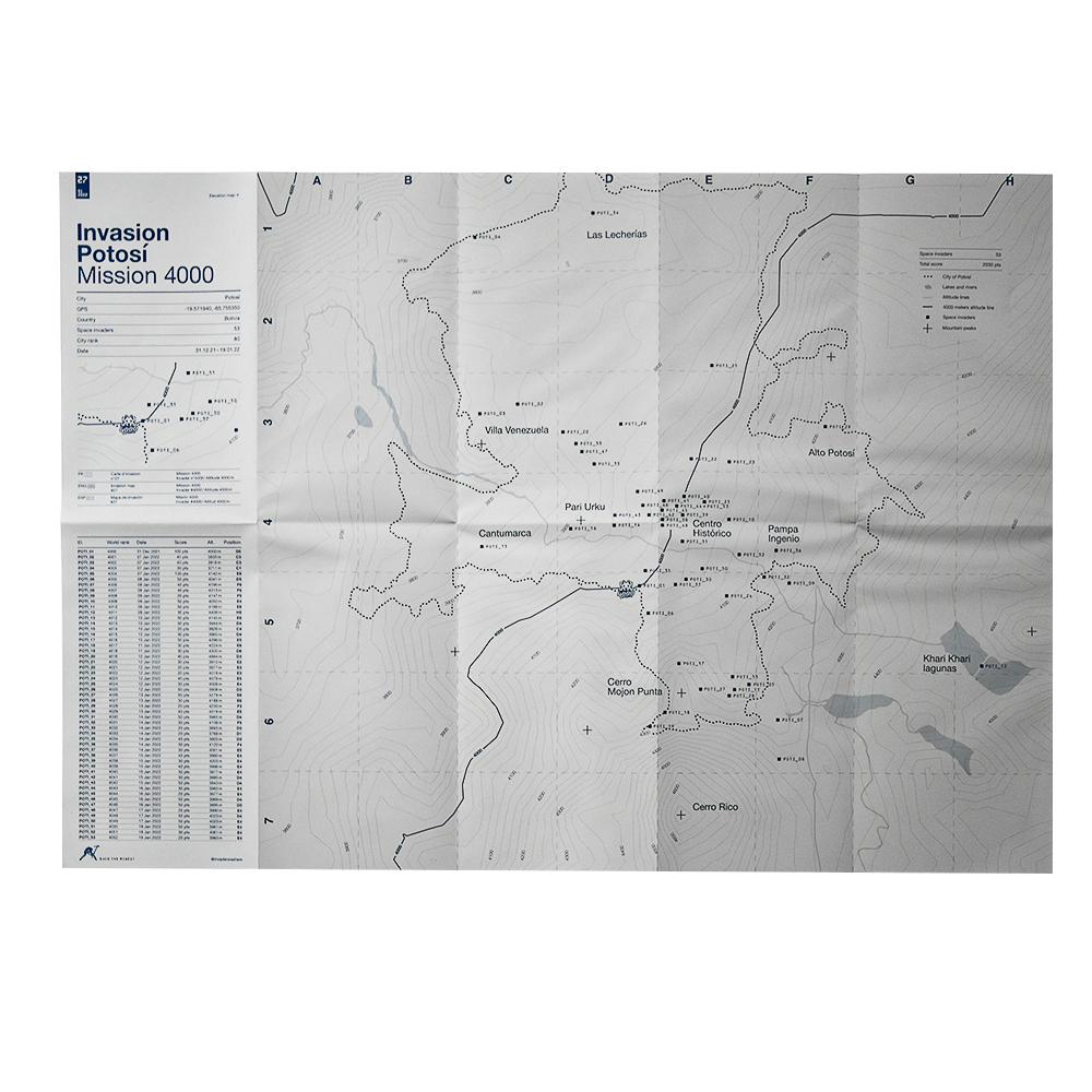 INVADER Invasion Potosi Map Mission 4000 (Folded) - Print by Invader