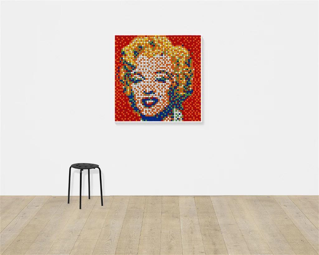 Invader Rubik Shot Red Marilyn NVDR1-4 Giclée print on aluminium panel Signed For Sale 1