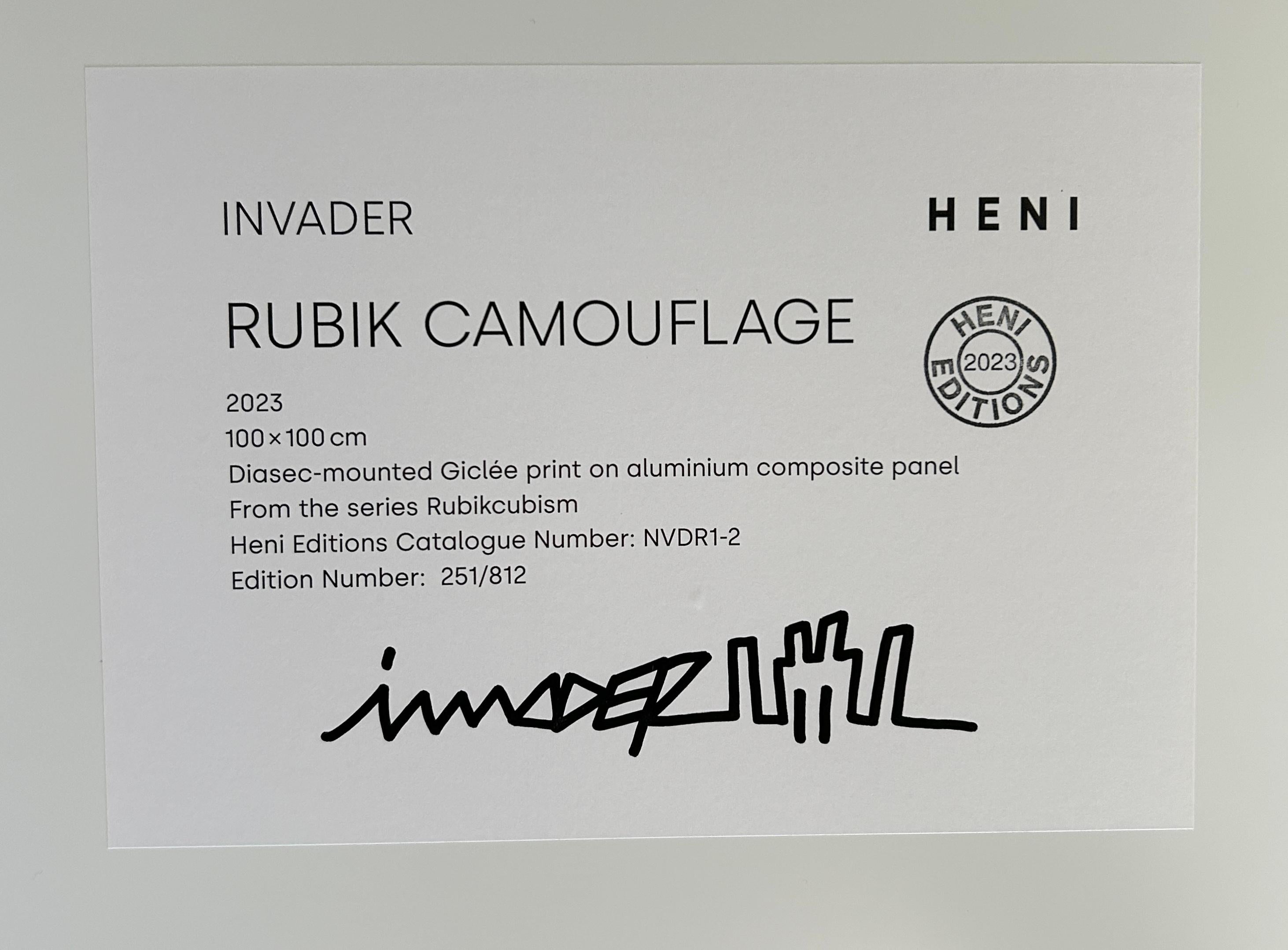 Invader « Rubik Camouflaged » édition limitée, imprimé signé en vente 1