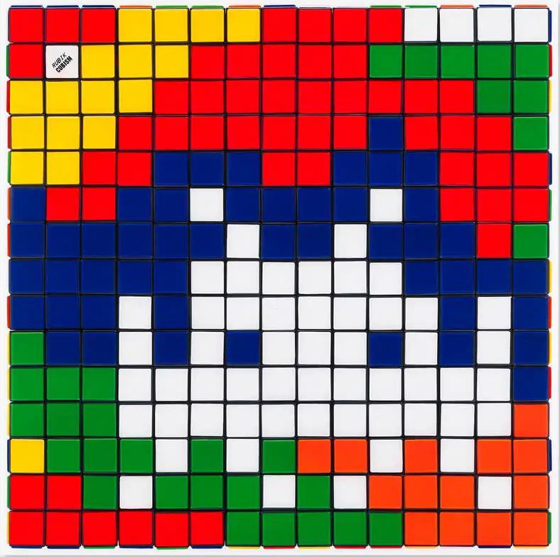 Invader 'Rubik Camouflaged' Limited Edition, Signed Print