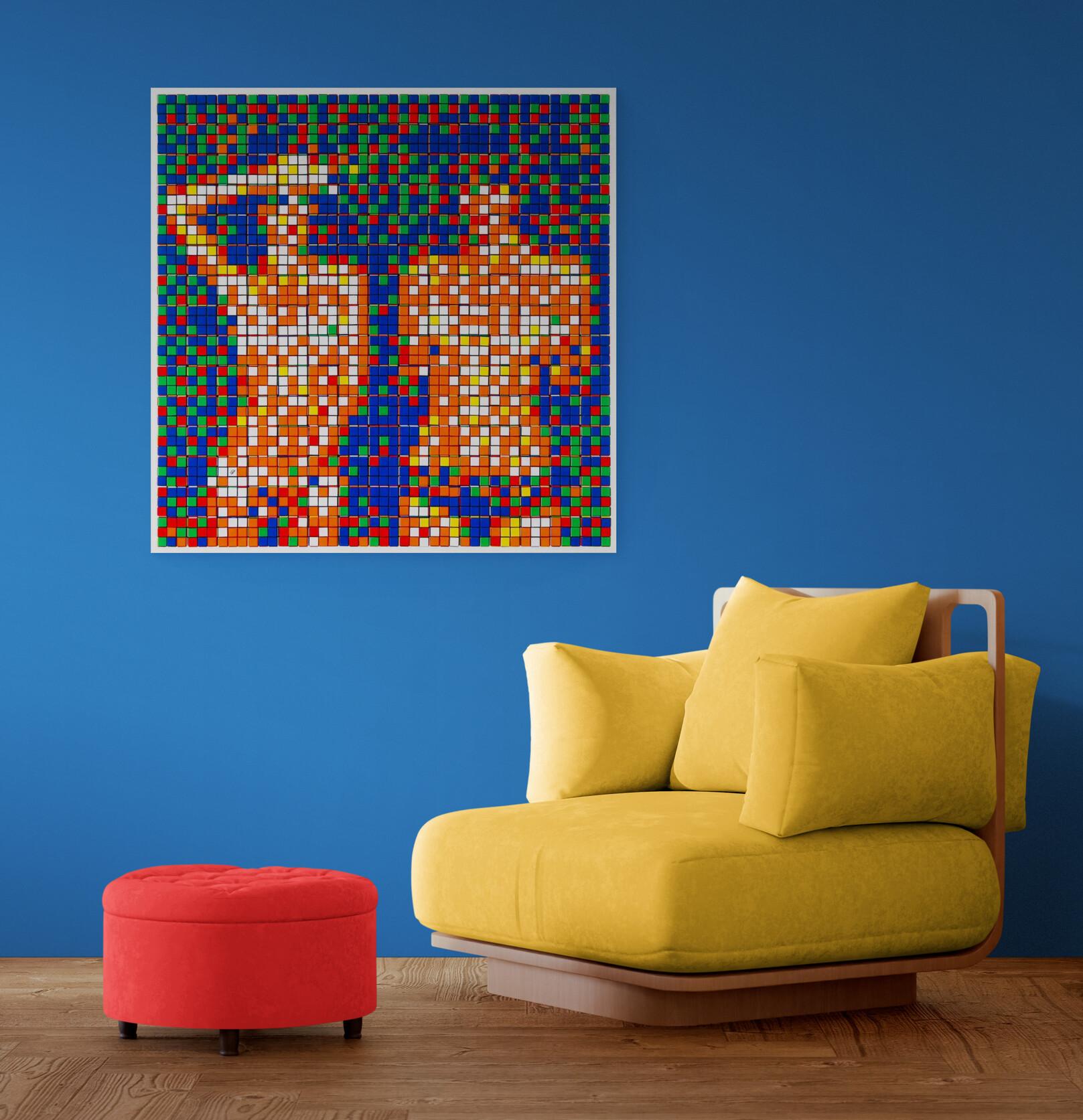 INVADER - RUBIK COUNTRY LIFE Rubikcubism Mosaic Street Art French en vente 2