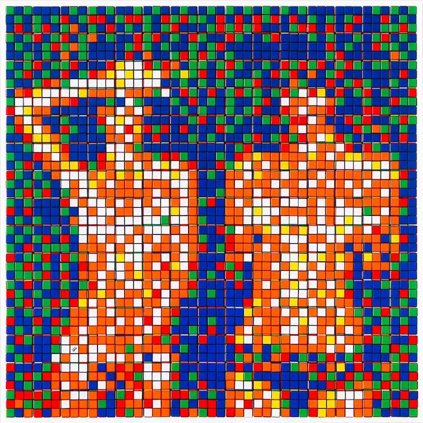 Invader Figurative Print - INVADER - RUBIK COUNTRY LIFE Rubikcubism Pop Art Mosaic Street Art French