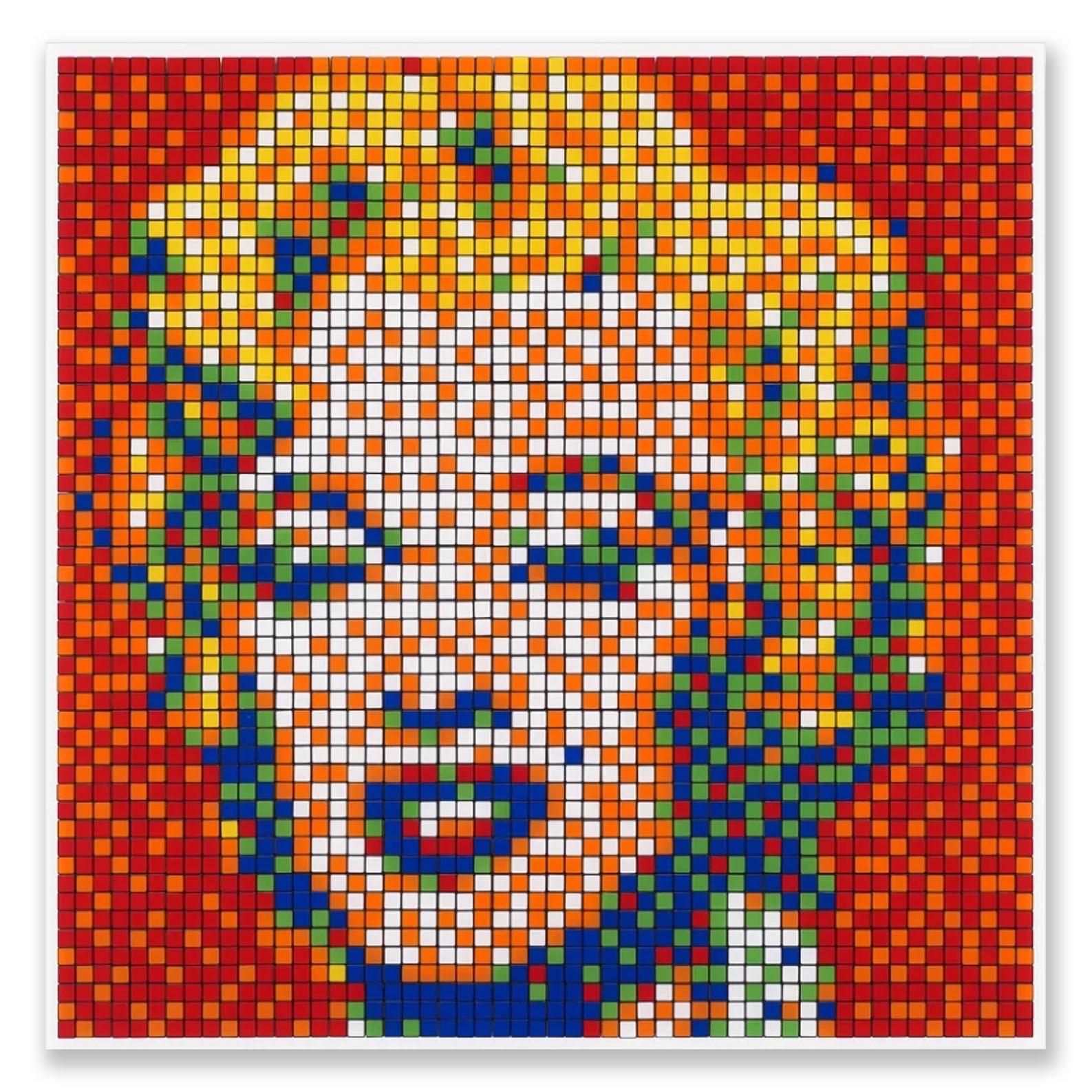Invader, Rubik Shot Red Marilyn, 2023

Diasec-mounted Giclée on aluminium composite panel

Edition: 774

100 x 100 cm (39.4 x 39.4 in)

Description: Hand-signed and numbered by Invader on the label attached to the reverse

