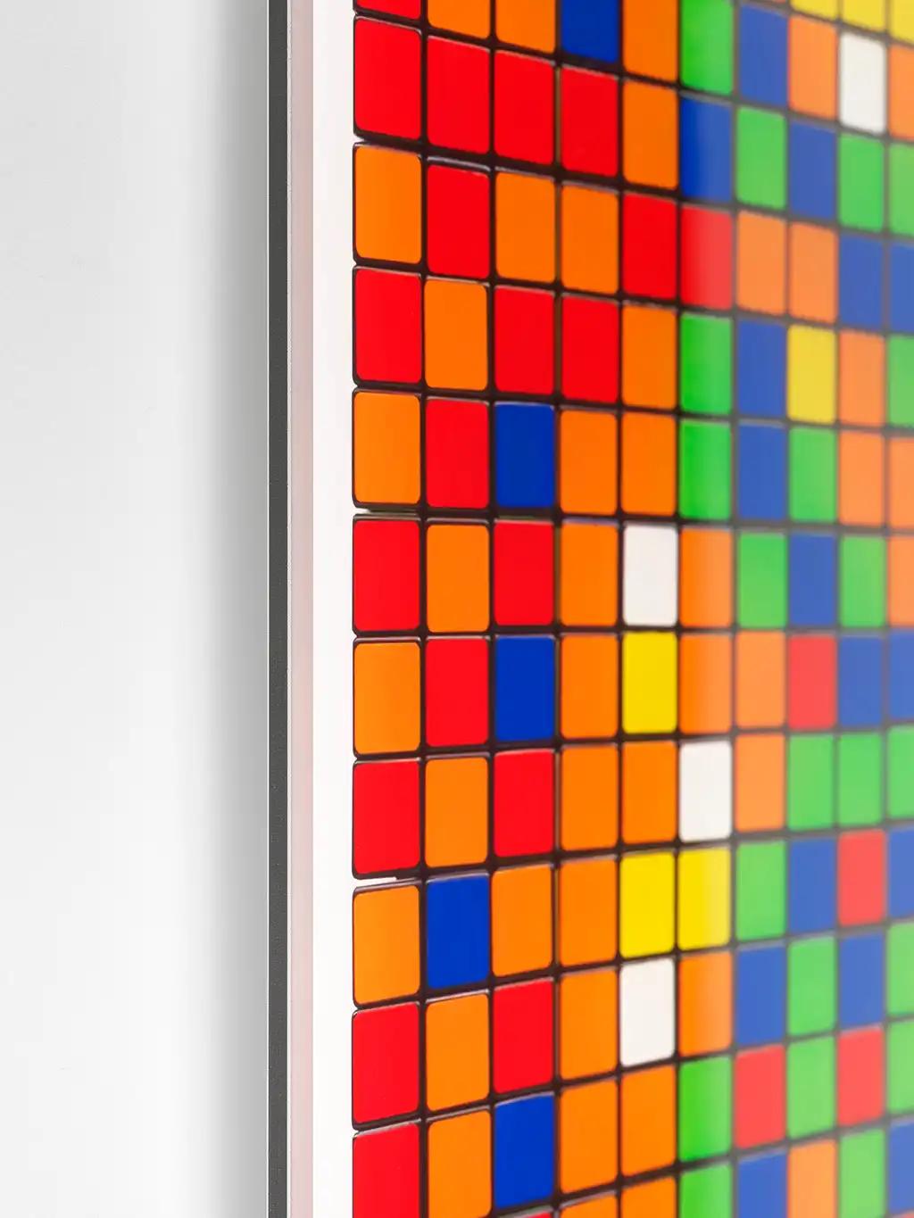 INVADER - RUBIK SHOT RED MARILYN Rubikcubism Pop Art Mosaic Street Art French - Red Figurative Print by Invader