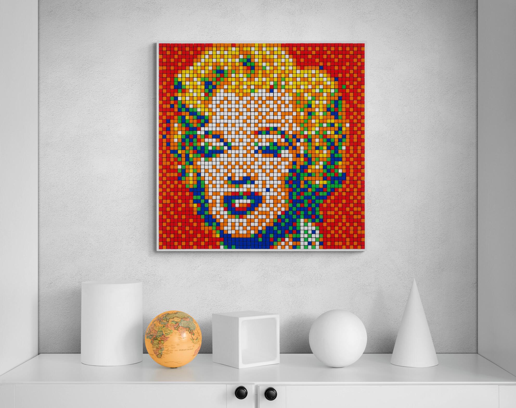 INVADER - RUBIK SHOT RED MARILYN Rubikcubism Pop Art Mosaic Street Art French For Sale 3