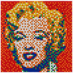 INVADER - RUBIK SHOT RED MARILYN Rubikcubism Pop Art Mosaico Street Art Francese