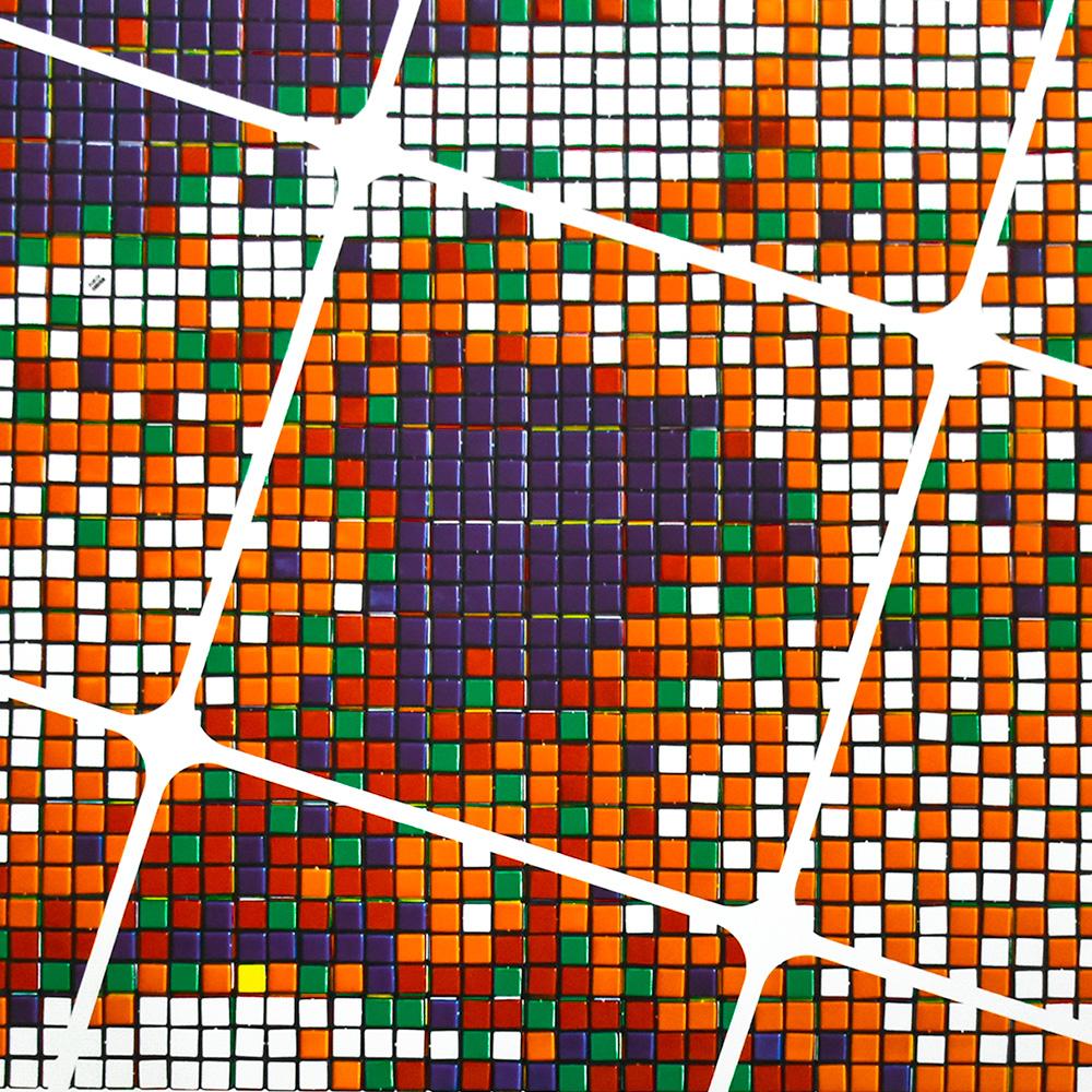INVADER Rubikkubistisches Ausstellungsplakat  (Streetart), Print, von Invader