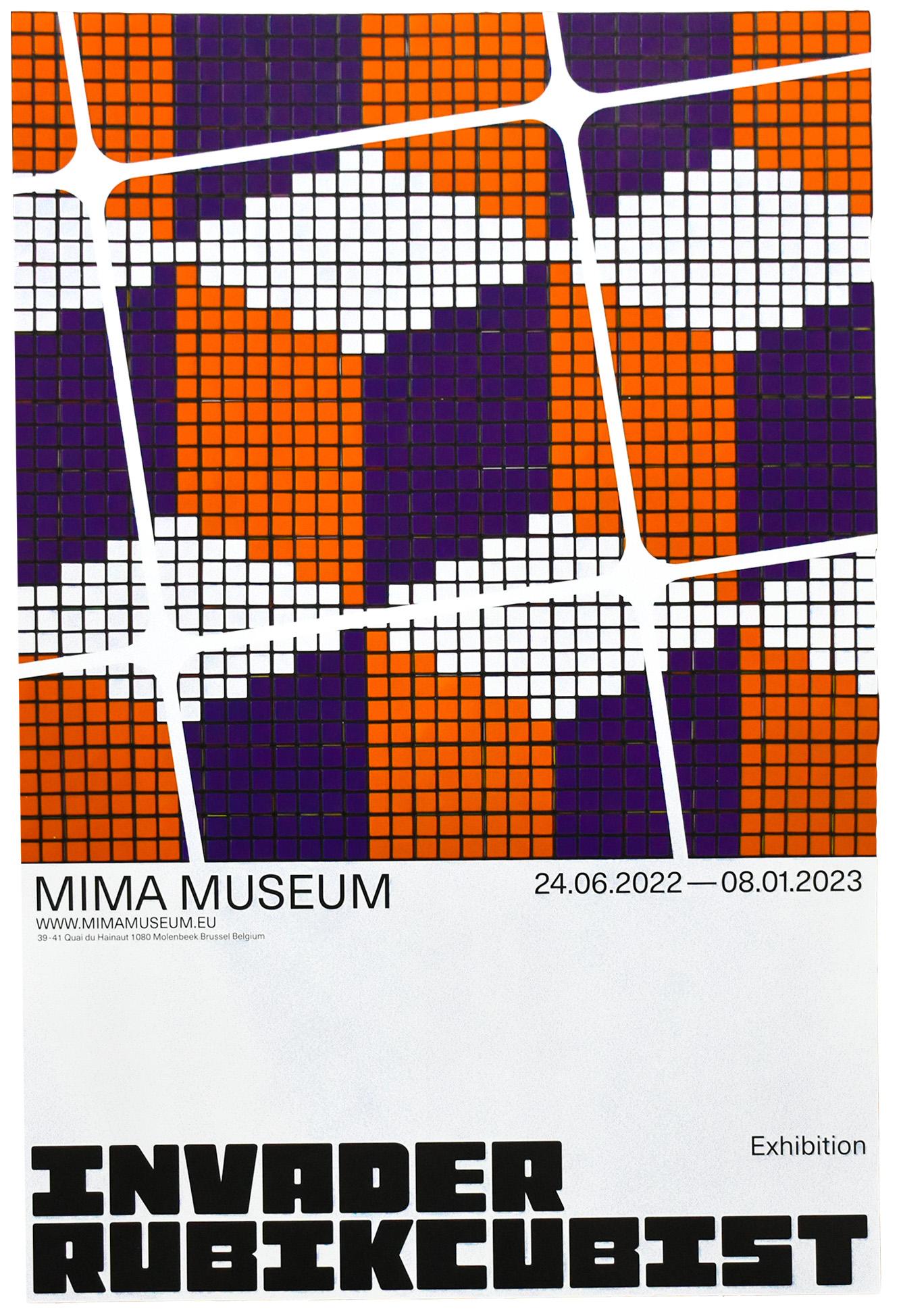 INVADER Rubikkubistisches Ausstellungsplakat  – Print von Invader