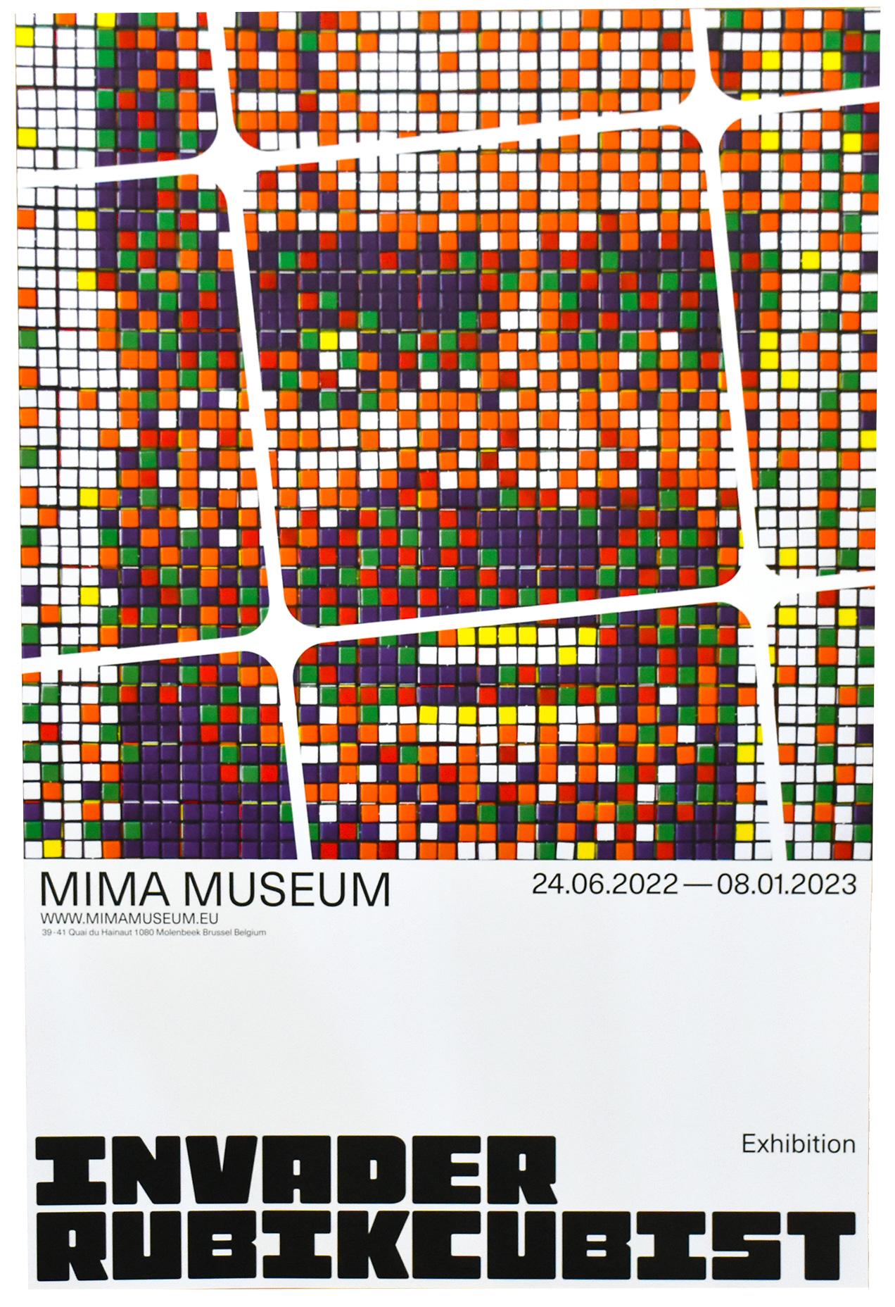 Affiche d'exposition INVADER Rubikcubist  - Print de Invader