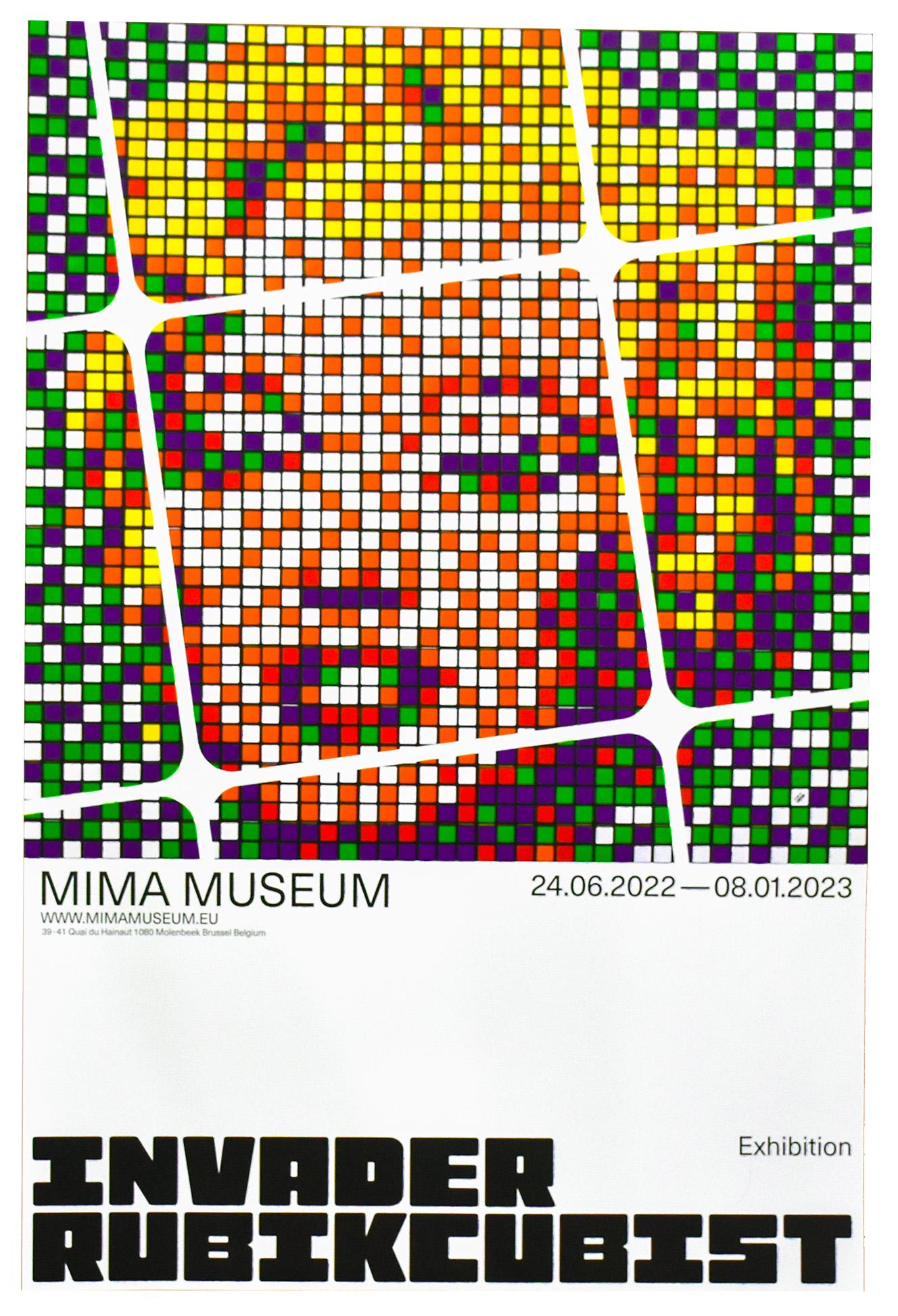INVADER Rubikkubistisches Ausstellungsplakat  – Print von Invader