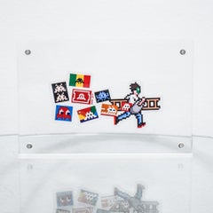 INVADER Running with Ladder Sticker (Framed)