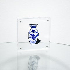 Invader Vase Sticker (Framed)