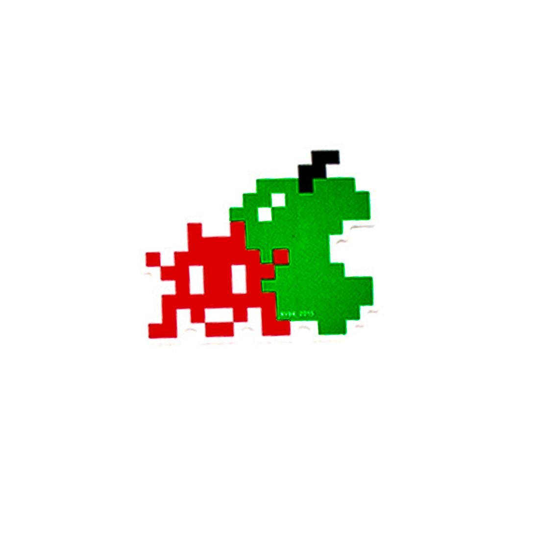 Invader with Green Apple (Framed) 1