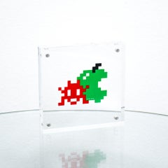 Invader with Green Apple (Framed)