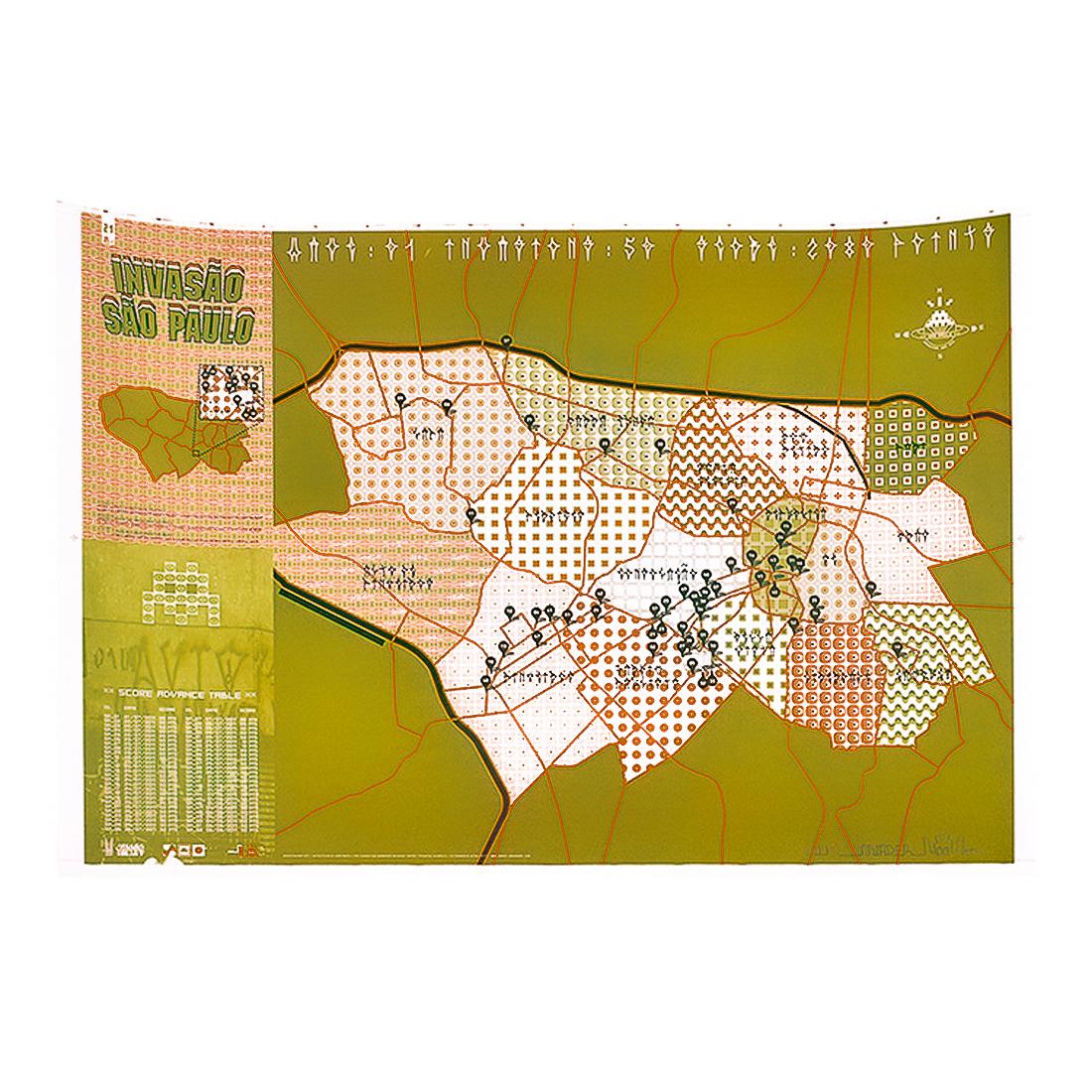 Invasao Sao Paulo Map (Limited Edition Signed Print Version)