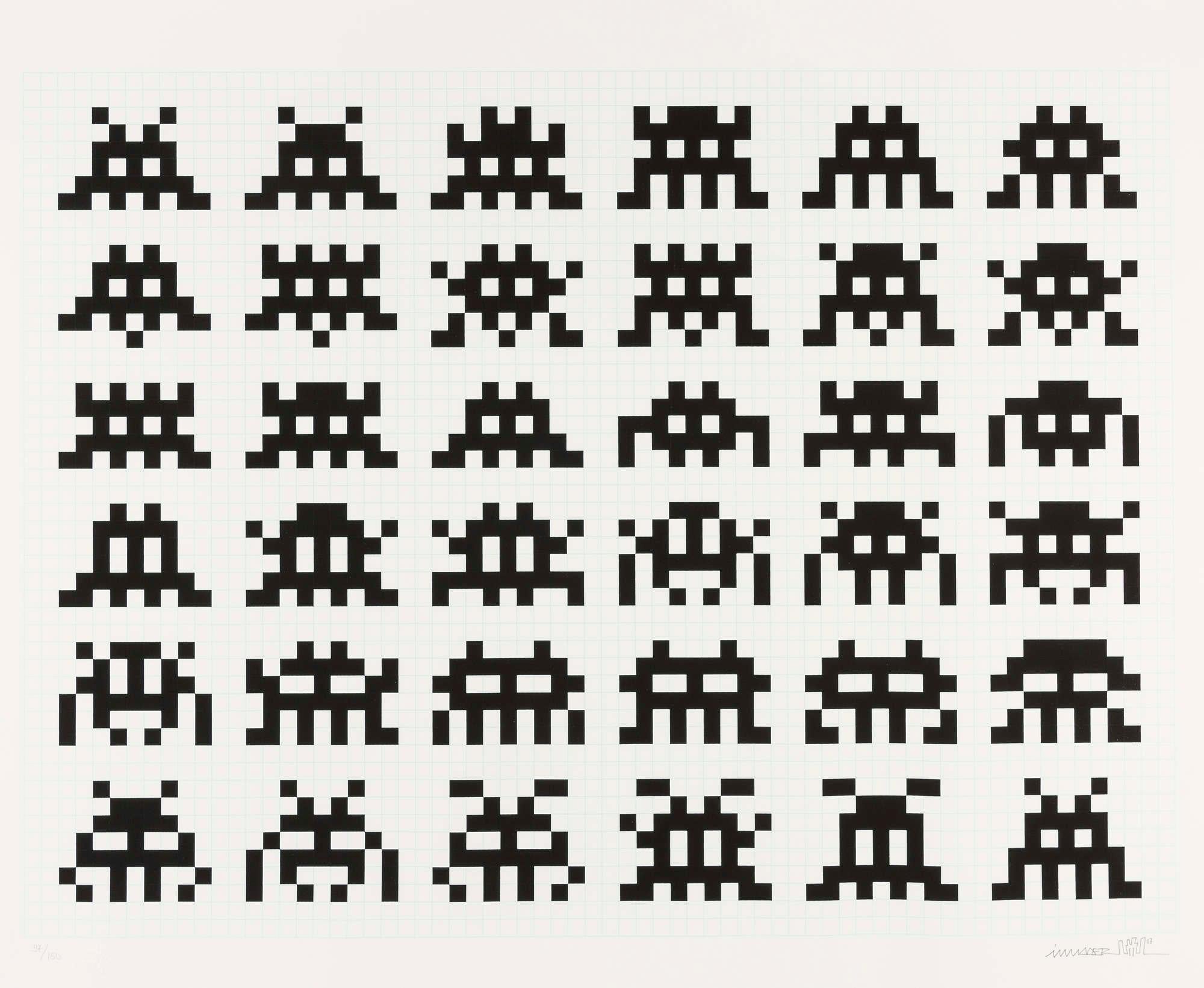 Invader Abstract Print - Repetition Variation Evolution - Contemporary Art, Urban, Street Art, Space