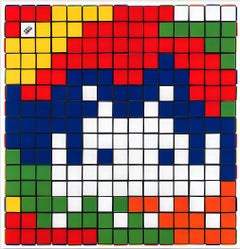 Rubik Camouflage, giclée sur aluminium en édition limitée, 100 x 100 cm