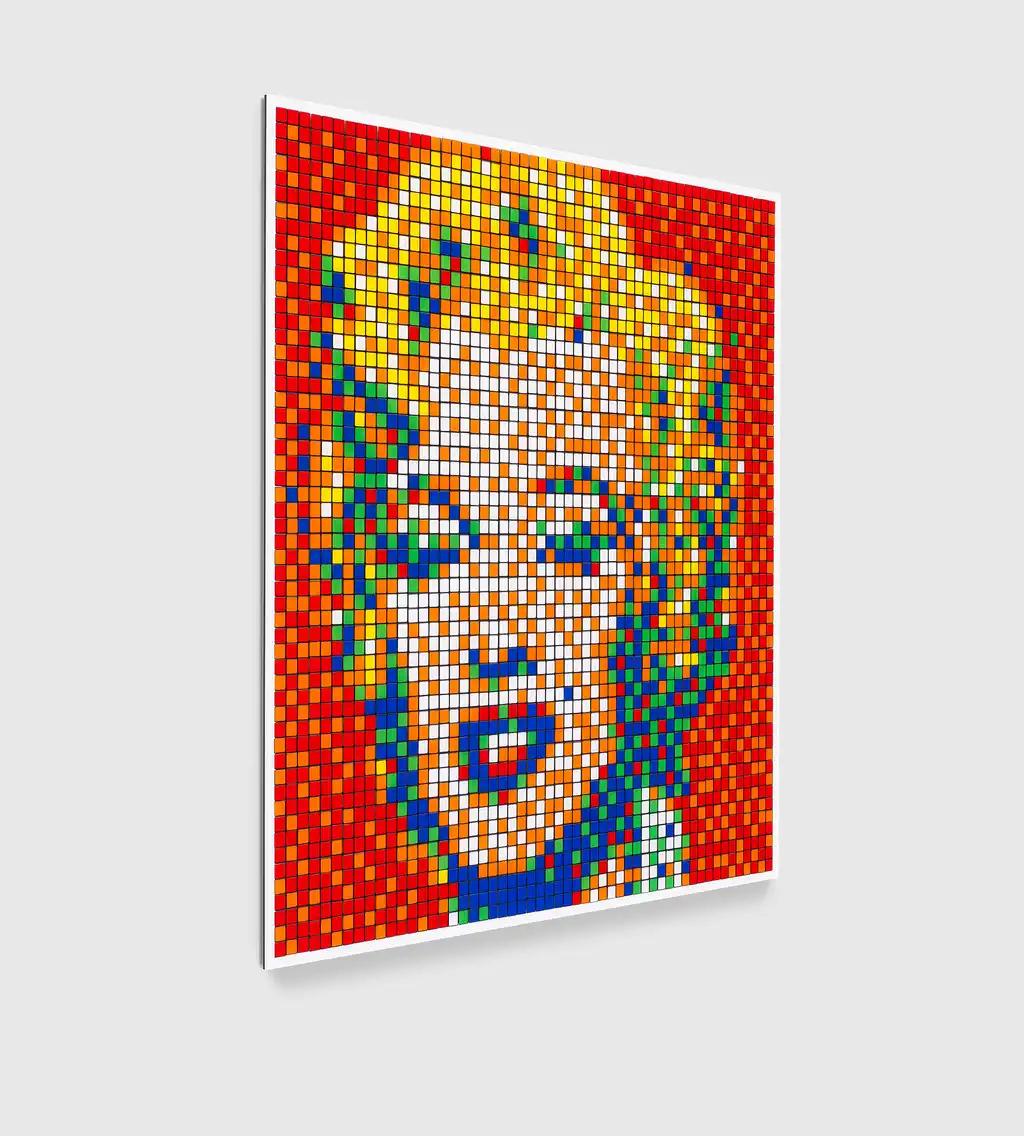 Rubik Shot Rouge Marilyn - Print de Invader