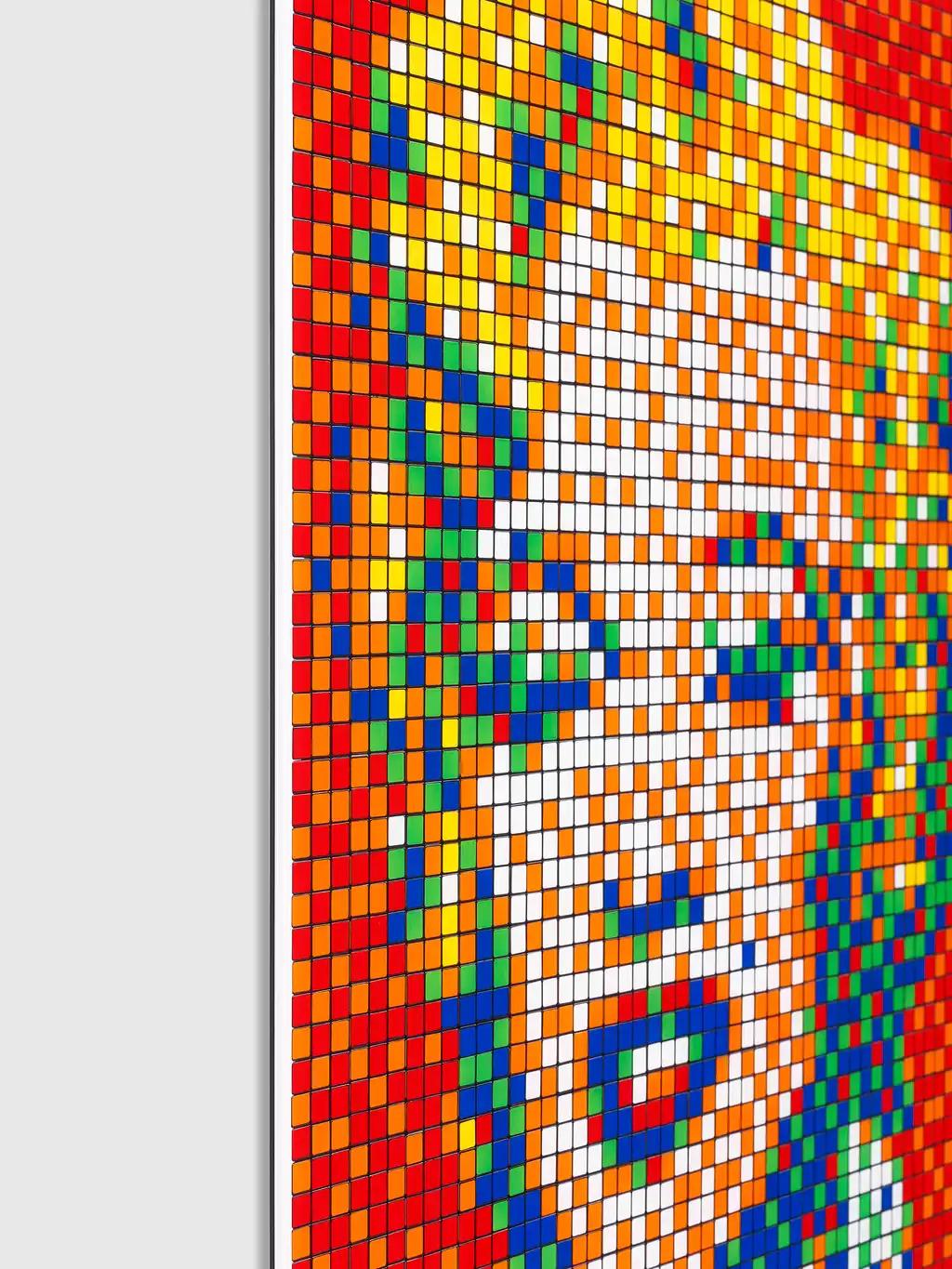 Rubik Shot Rouge Marilyn - Art urbain Print par Invader