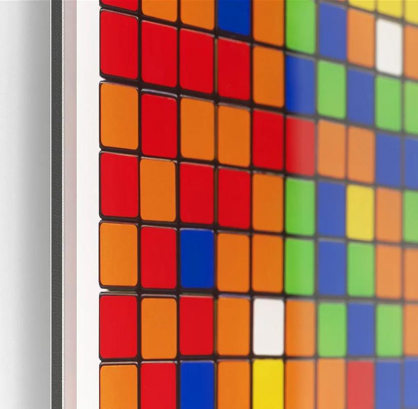 Rubik Shot Red Marilyn  NVDR1-4 - Brown Abstract Print by Invader