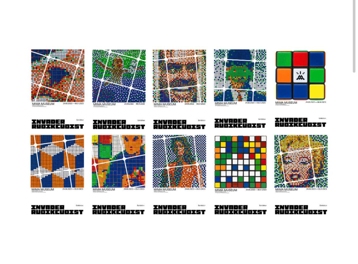 Invader Print - Rubikcubist Posters (Set of 10)