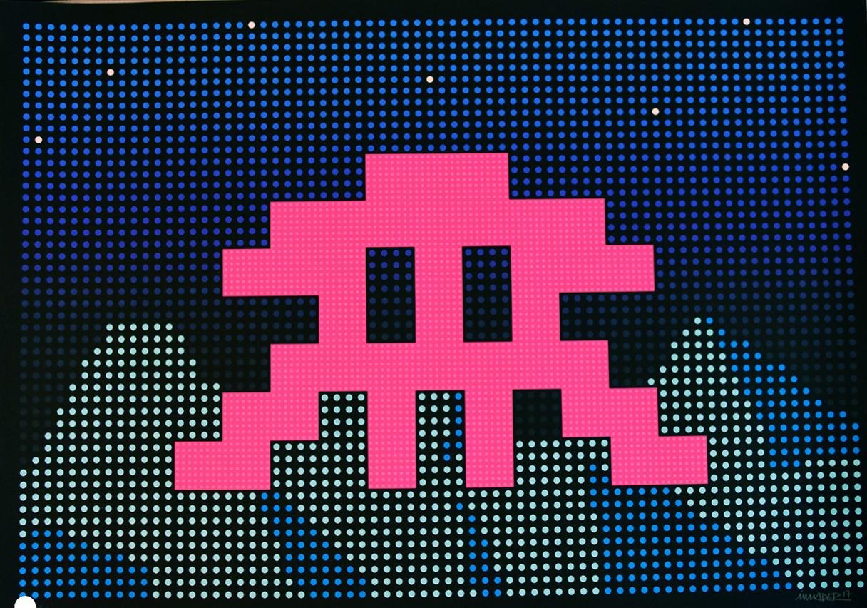 Space Invader LED-Raumteilerdruck Lazarides Auflage von 100 Street Art Urban Art 