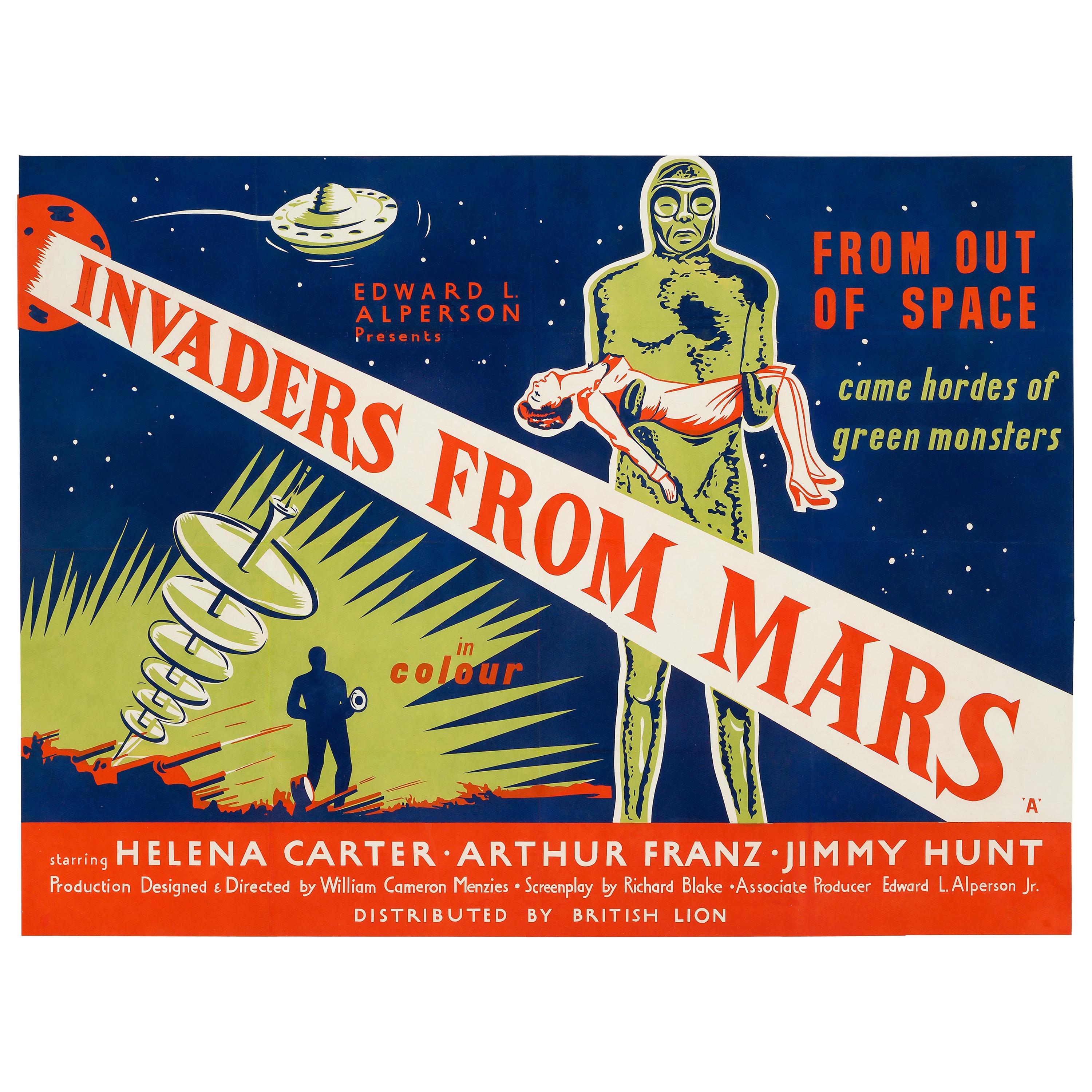 "Invaders From Mars" Original Vintage Movie Poster, British, 1954