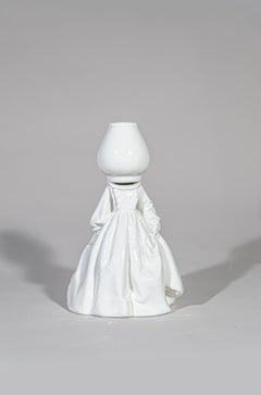 White ceramic figurine sculpture by Andrea Salvatori Italy Contemporary Unique