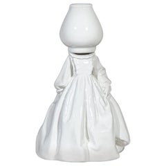 Sculpture de figurine en céramique blanche unique et contemporaine d'Andrea Salvatori, Italie