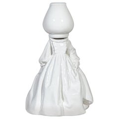 White ceramic figurine sculpture by Andrea Salvatori Italy Contemporary Unique