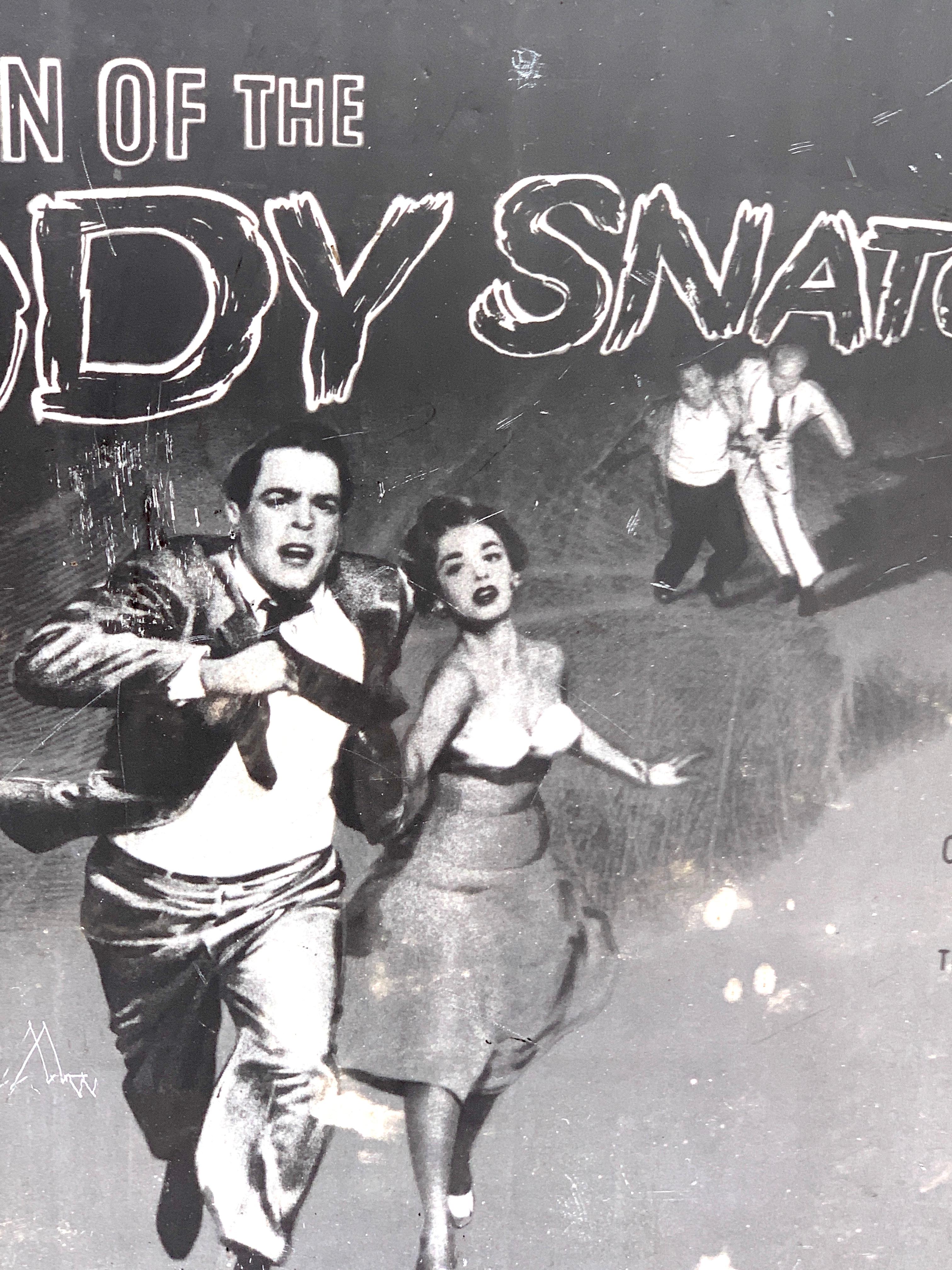 Invasion of the Body Snatchers, Black & White Movie Theatre Poster, 1956 In Good Condition For Sale In Atlanta, GA