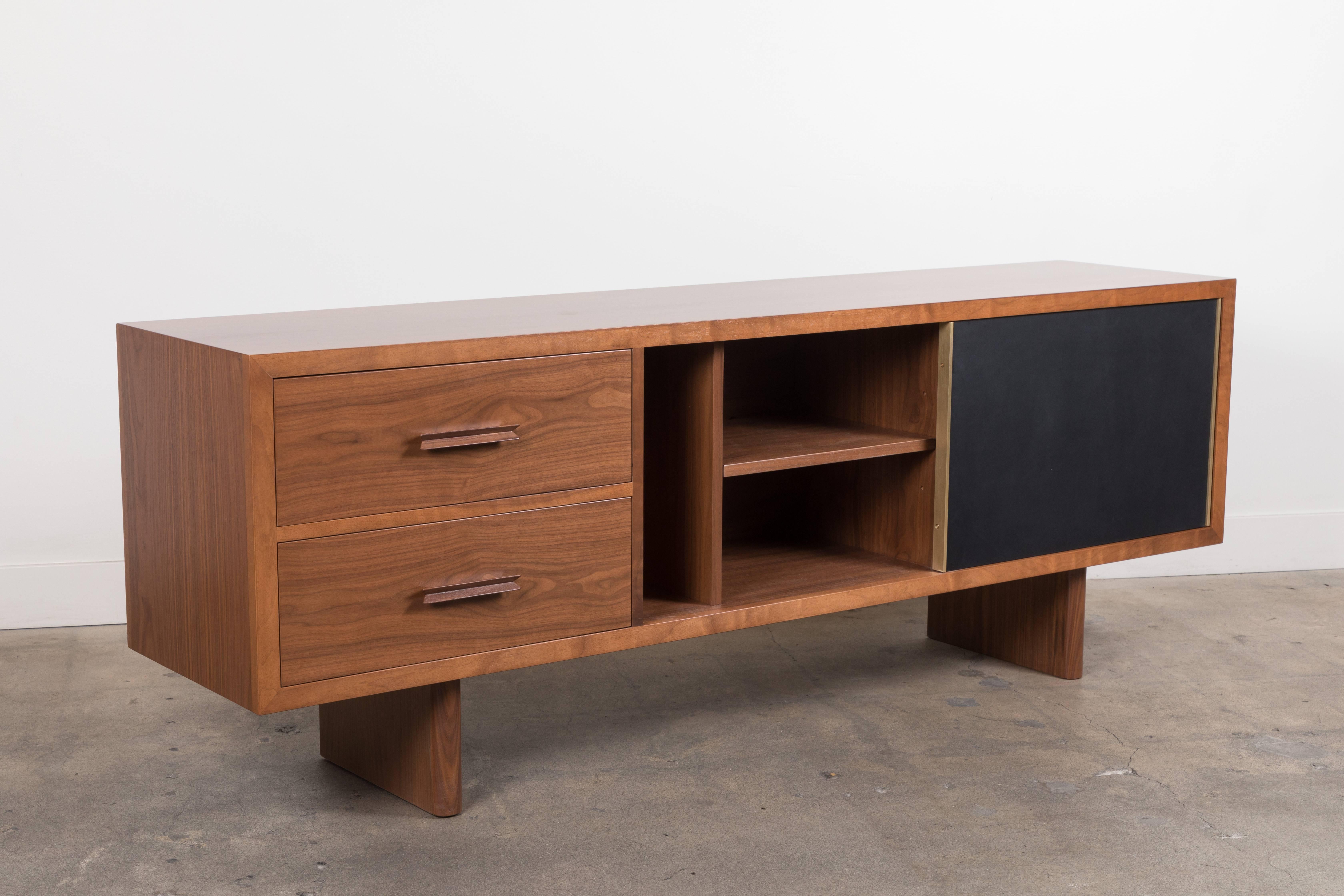 Leather Inverness Media Cabinet by Lawson-Fenning