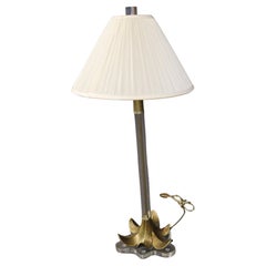 Inverse Palm Tree Lucite and Brass Maison Jansen Style Table Lamp