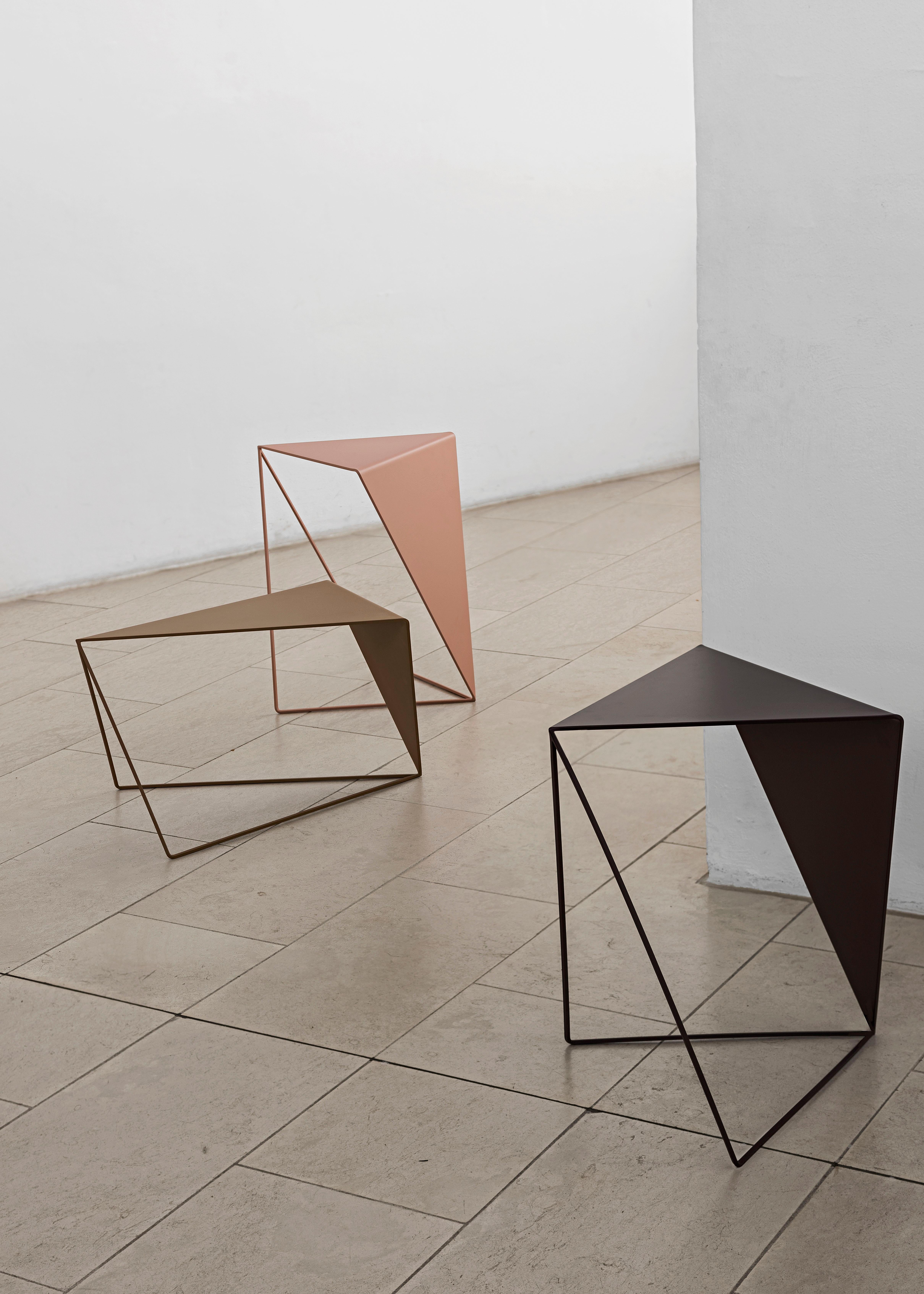 Powder-Coated Inverse Side Table For Sale