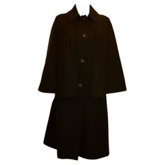 Invertec Olive Wool Coat with Cape Detail