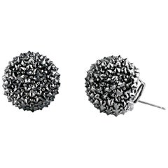 Inverted Black Diamond Cluster Earrings