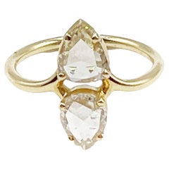 Anello con diamanti taglio rosa invertito "1,5 TW Karati" e oro giallo