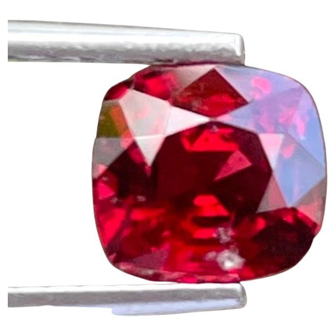 Invest in Fine Quality Red Burmese Spinel 1.55 carats Cushion Cut Natural Gem