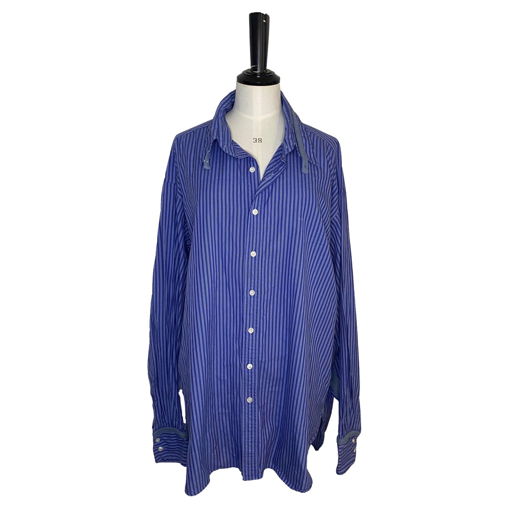 Invest In The Original Gents Vintage Blue Cotton Shirt For Sale
