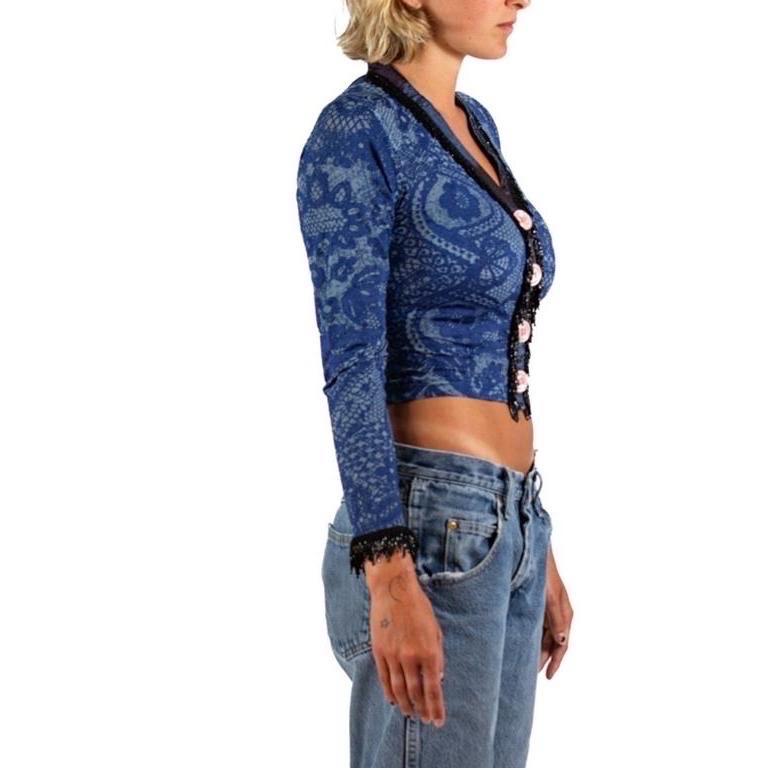 Invest In The Original Voyage  Navy Blue & Black Sweater In Excellent Condition In New York, NY