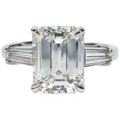 GIA-zertifizierter Platin-Diamantring mit 2,30 Karat im Smaragdschliff