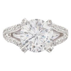 Anello con diamante rotondo taglio brillante GIA da 4 carati